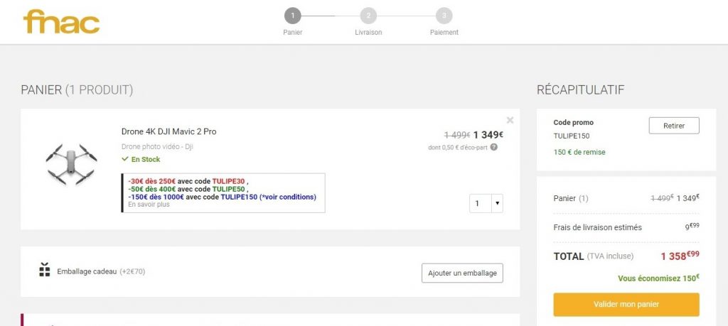 drone moins cher à la FNAC