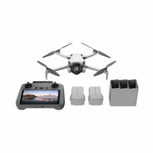 DJI Bundle DJI Mini 4 Pro Fly More avec DJI RC 2 (Radiocommande avec Écran), Mini Drone Pliable avec Caméra 4K, Moins de 0,549 lb/249 g, Temps de Vol de 34 min, 2 Batteries Supplémentaires, C0